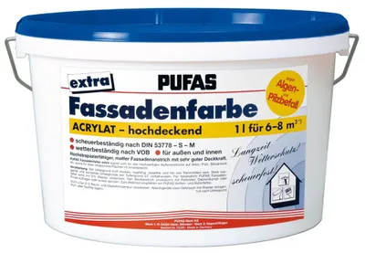 Produktbild von PUFAS Siloxan Fassadenfarbe extra Acrylat - 5 Liter
