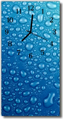 Produktbild von Tulup Glasuhr Wanduhr Küchenuhr Echt-Glas 30x60 Wassertropfe Blau