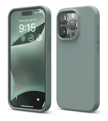 Produktbild von Elago Premium Silikonhülle für iPhone 15 Pro Max Mitternachtsgrün