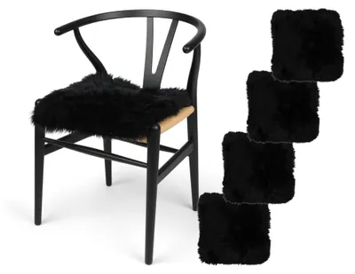 Sitzkissen 40x40 cm, 4er Set, Schwarz