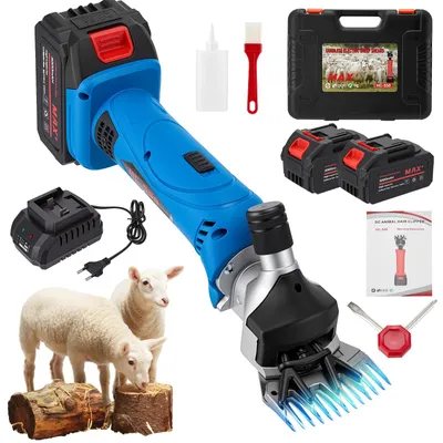 Immagine prodotto di Tosatrice elettrica senza fili - Tosatrice professionale - Adatta per pecore, bovini e altri animali da allevamento - Colore blu