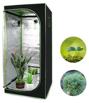 Produktbild von Eikuavons Growbox 80x80x180cm Pflanzzelt Indoor 600D Oxford, 99,9% lichtdicht, 95% reflektierend