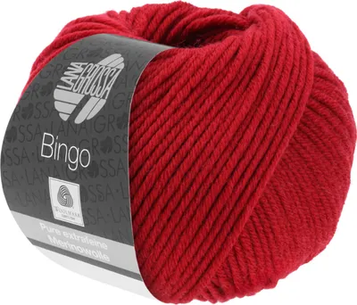 Produktbild von Lana Grossa BINGO 50 g extrafeine Wolle 80 m Farbe 044 - Kirschrot