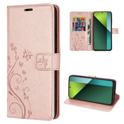 Produktbild von Hülle Xiaomi Redmi Note 13 Pro 5G Handy Tasche Handyhülle Wallet Case Flip Cover Rosegold