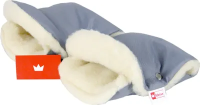 Produktbild von BABYLUX MUFF Handmuff Handwärmer Kinderwagen Buggy Handschuh 17. Grau + Wolle
