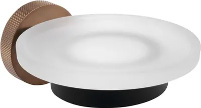 Produktbild von Sapho LARISSA Seifenschale, Milchglas, Schwarz/Kupfer matt