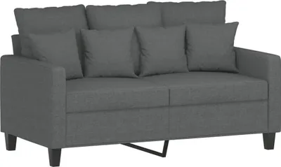 Image de Canapé à 2 places Gris foncé 120 cm Tissu