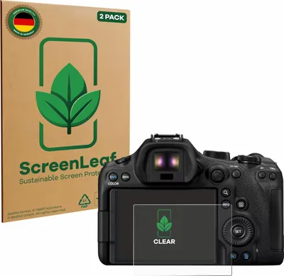 Produktbild von 2x ScreenLeaf Schutzfolie für Canon EOS R6 Mark III nachhaltiger Displayschutz Display Schutz Folie Klar Transparent