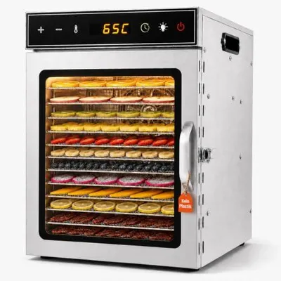 Dörrautomat Edelstahl, 12 Einschübe, 30-90 °C, BPA-frei