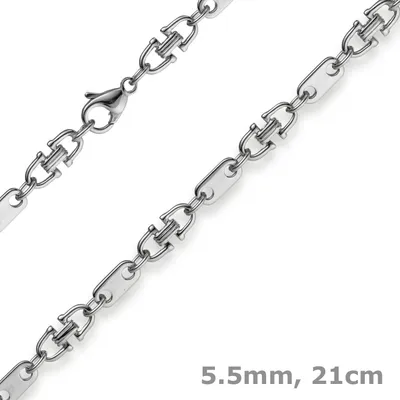 5-5mm-Armband-Platte-Steigbügelkette-585-Weißgold-21cm