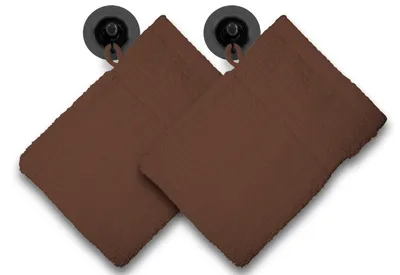Produktbild von 2er Set Waschhandschuhe Waschlappen braun 16x21cm Frottee Baumwolle Frottierware