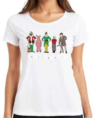 Produktbild von Friends Weihnachtsfilme Cartoon - Weihnachten Christmas Xmas Damen T-Shirt, Weiß, L
