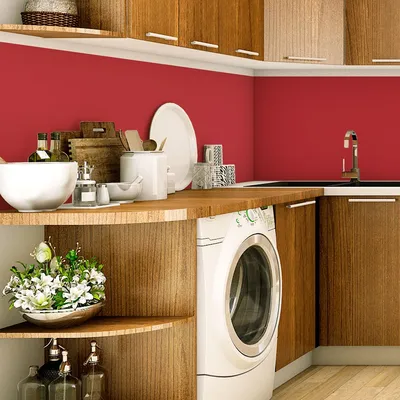 Produktbild von Dekorative Vinyl-Klebefolie auf Meterware – Waschbarer, wasserfester Aufkleber für Wände, Küchen und Möbel – 60 cm x 50 m – Kirschrot