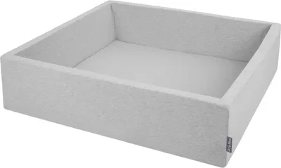 Produktbild von KiddyMoon quadrat bällebad bällepool 120x30cm/keine bälle ? 7cm eckig ballgruben für babys spielbad kleinkinder, hergestellt in der eu, hellgrau