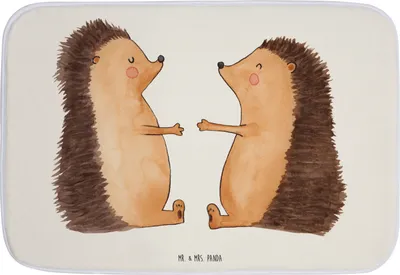 Produktbild von Mr. & Mrs. Panda Badematte Igel Liebe - Weiß - Geschenk, Hochzeitstag, Freundin, Badvorleger, wannenvorleger, duschmatte, Badteppich, Badezimmerteppich, Hochzeit