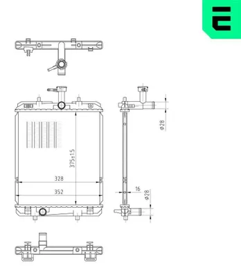 Produktbild von ERA 673048 Kühler Wasserkühler Motorkühler für TOYOTA AYGO (WNB1, KGB1) passend für PEUGEOT 107 Schrägheck (PM, PN) 108 für CITROËN C1 (PM, PN)