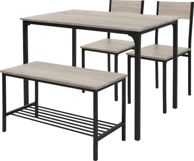 Obrázek produktu pro ML-Design jídelní set pro 4 osoby, dub Sonoma, jídelní set se 2 židlemi a 1 lavicí