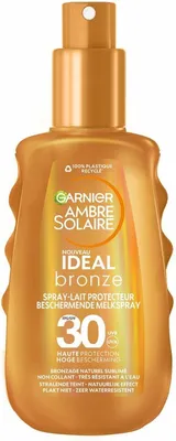 Produktbild von Sonnenschutzspray Garnier Ambre Solaire Melkspray Ideal Bronze LSF30, 150ml