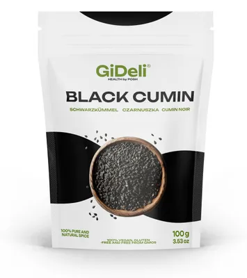 Produktbild von Schwarzkümmel 100g Ganz Samen Nigella Sativa Backgewürz Naturrein Vegan GiDeli