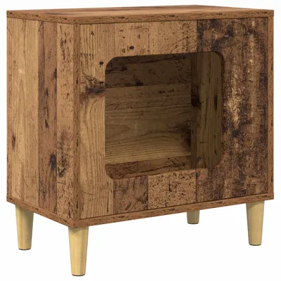 Image de vidaXL Maison pour chats vieux bois 51 x 30 x 52 cm Bois composite