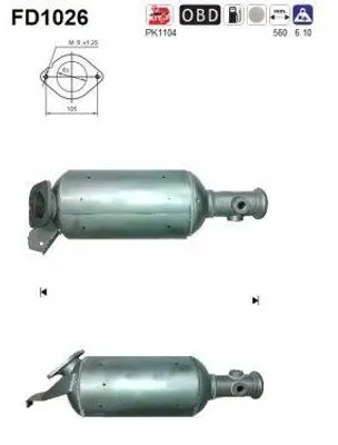 Produktbild von AS FD1026 Dieselpartikelfilter Rußpartikelfilter DPF für OPEL Movano Kastenwagen (X70) Abgasanlage Diesel