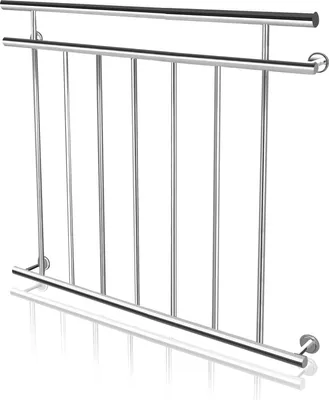 Obrázok produktu pre TRMLBE Francúzske balkónové zábradlie z nehrdzavejúcej ocele Balkónové zábradlie 90 cm vysoké Schodiskové zábradlie Patio zábradlie φ38 mm Balkónová ochrana Balkónové zábradlie, 100x90 cm (LxH)