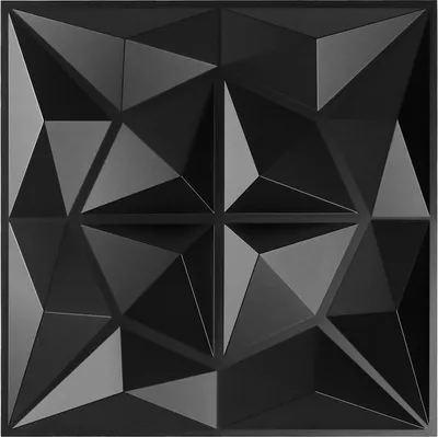 Produktbild von Bettizia 12pcs 3D Paneele Wandpaneele Polyvinylchlorid PVC – Verkleidung für Wand & Decke – 30x30 cm (0,9 m²) – Leicht, Flexibel & Einfach zu Montieren - Schwarz