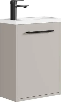 Produktbild von Gäste-WC Waschtisch Set Florence 40 x 22 cm – Cashmere – Waschbeckenunterschrank mit 1 Tür und Soft-Close