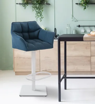 Produktbild von Barhocker Damaso W Stoff blau