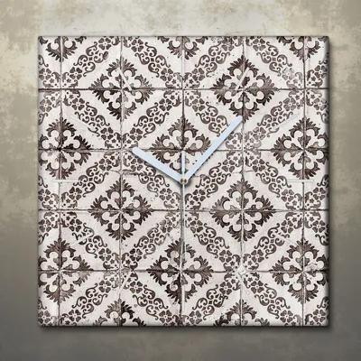 Produktbild von Wohnzimmer Leinwand Uhr Geräuschlos Küche 30x30 Ornamente, Abstrakt, Textur, weiße Zeiger