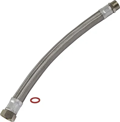Produktbild von Agora-Tec®  Edelstahl Panzerschlauch 500mm / 1 x 1 Zoll IG (30,3mm) Überwurfmutter auf 1 Zoll AG (33,3mm) & Flachdichtung