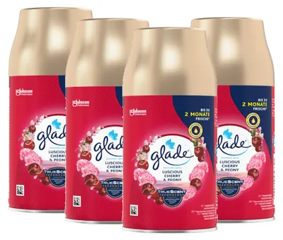 Produktbild von Glade Automatic Spray Nachfüller Luscious Cherry & Peony, 269 ml 4er Pack