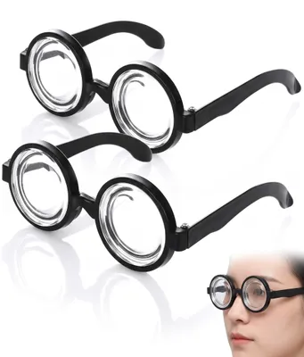 Nerdbril Retro-Look, Hornbrille ohne Sehstärke, 2 Stück, schwarz
