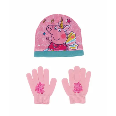 Image de ARDITEX PP14809 Set de Gants et bonnet magiques de polyester dede EONE-Peppa Pig