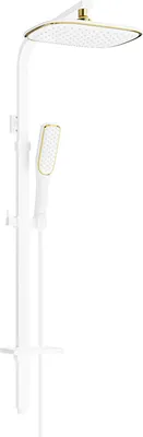 Produktbild von Mexen Q49 Duschsäule, Weiß/Gold - 798494995-25