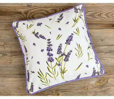 Produktbild von Kissen-Bezug 40x40 cm Lavendel grün kariert Landhaus Baumwolle