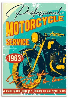 Produktbild von ARTland Leinwandbild Classic Motorcycles Größe: 50x70 cm