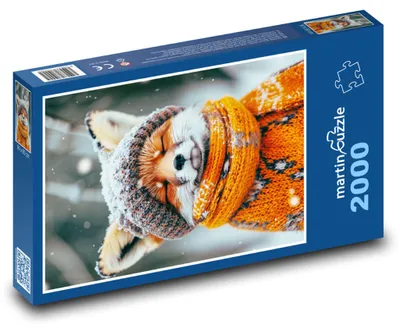Zdjęcie produktu dla Puzzle 2000 Lis w zimowym ubraniu - martinpuzzle