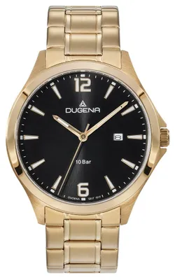 Produktbild von DUGENA Boston Quarz Uhr, 41 mm, Gold/Schwarz, Mineralglas, 10 bar wasserdicht, 4461185
