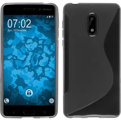 Produktbild von PhoneNatic Case für Nokia 6 Hülle Silikon grau S-Style Cover 6 Tasche + 2 Schutzfolien