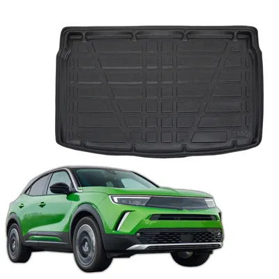 Image de Tapis De Coffre Sur Mesure Pour Opel Mokka B Electric Depuis 2022, Noir, Antidérapant, Bord Haut, Toutes Saisons