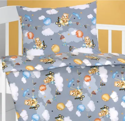 Immagine prodotto di Biancheria da letto in cotone per bambini - 90x135 cm, 45x60 - grigio