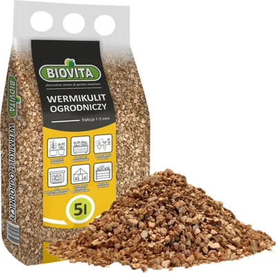 Zdjęcie produktu dla Bio1 Biovita Wermikulit Ogrodniczy Naturalny 1-5Mm 5L Dodatek Do Podłoża