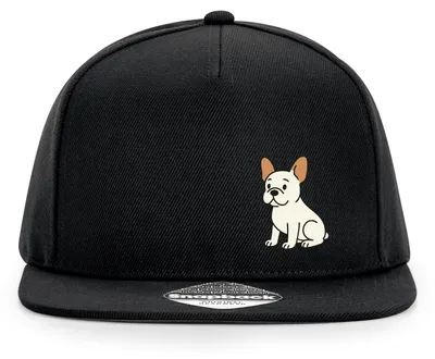 Produktbild von Huuraa Cappy Mütze Französische Bulldogge Frenchie Comic Black Polyester Snapback Kappe Geschenkidee