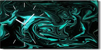 Produktbild von Wanduhr Bürouhr Leinwand Bild Geräuschlos 60x30 Malerei Abstrakte Kunst - weiße Hände