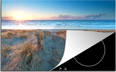 Produktbild von KitchenYeah© Herdabdeckplatte Strand - Meer - Sonne - Düne , 81x52cm, Küche Deko, Glaskeramikkochfeld Herdabdeckung, Abdeckplatte fùr Kochfeld