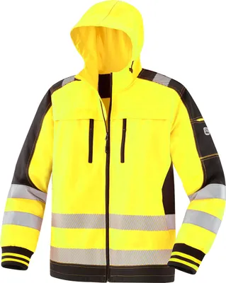 Produktbild von Terrax Workwear Herren Warnschutzjacke Softshelljacke - Arbeitsjacke Warnschutz wind- und wasserabweisend in Gelb Größe XXL