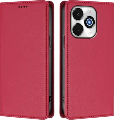 Immagine prodotto di Custodia in pelle per Umidigi G100X, custodia magnetica in Finto cuoio con supporto Rosso
