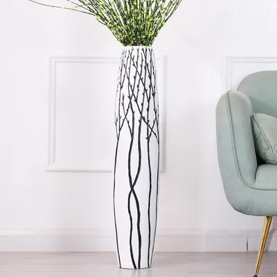 Produktbild von Leewadee Bodenvase 85 cm - Hohe Polyresin Deko für Pampasgras