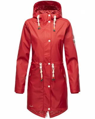 Produktbild von Navahoo Damen Regen Jacke Übergangs Outdoor Mantel Wasserdicht Tropical Stormoo Rot Gr. 34 - XS